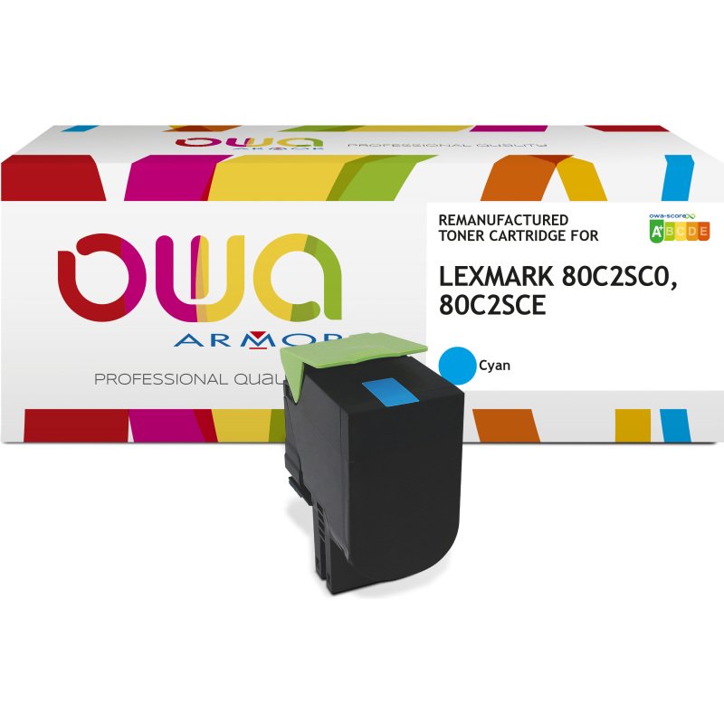Toner remanufacturé OWA - standard - pour LEXMARK 80C2SC0, 80C2SCE