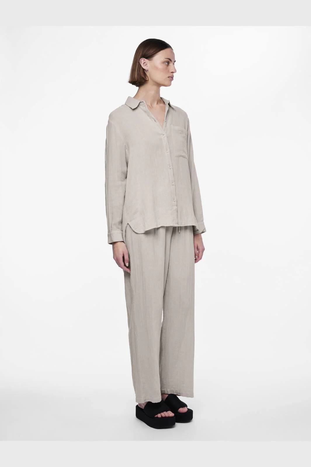 Pieces Pcmastina Ls Relaxed Shirt 4475446 silver gray