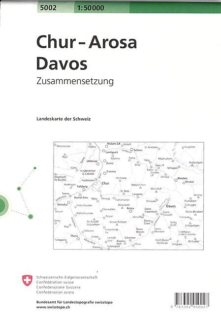 BUNDESAMT - 5002 CHUR AROSA DAVOS ECHELLE 1 50 000
