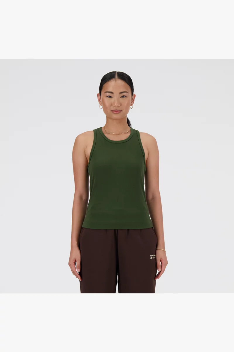 New Balance Linear Heritage Rib Knit Racer Damen Top