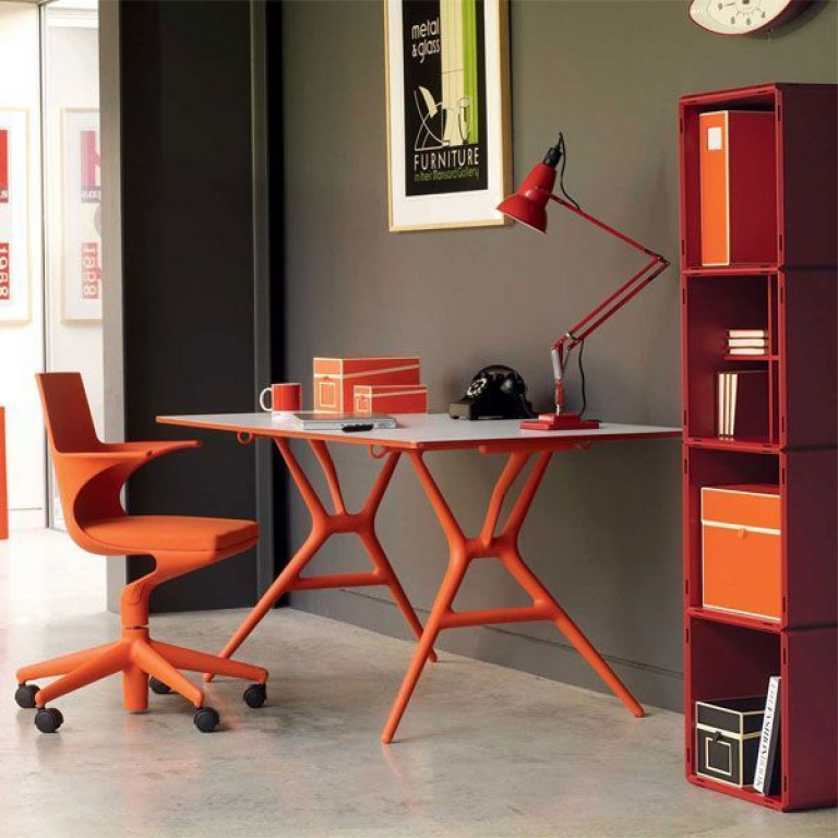Kartell Spoon bureaustoel wit-zwart