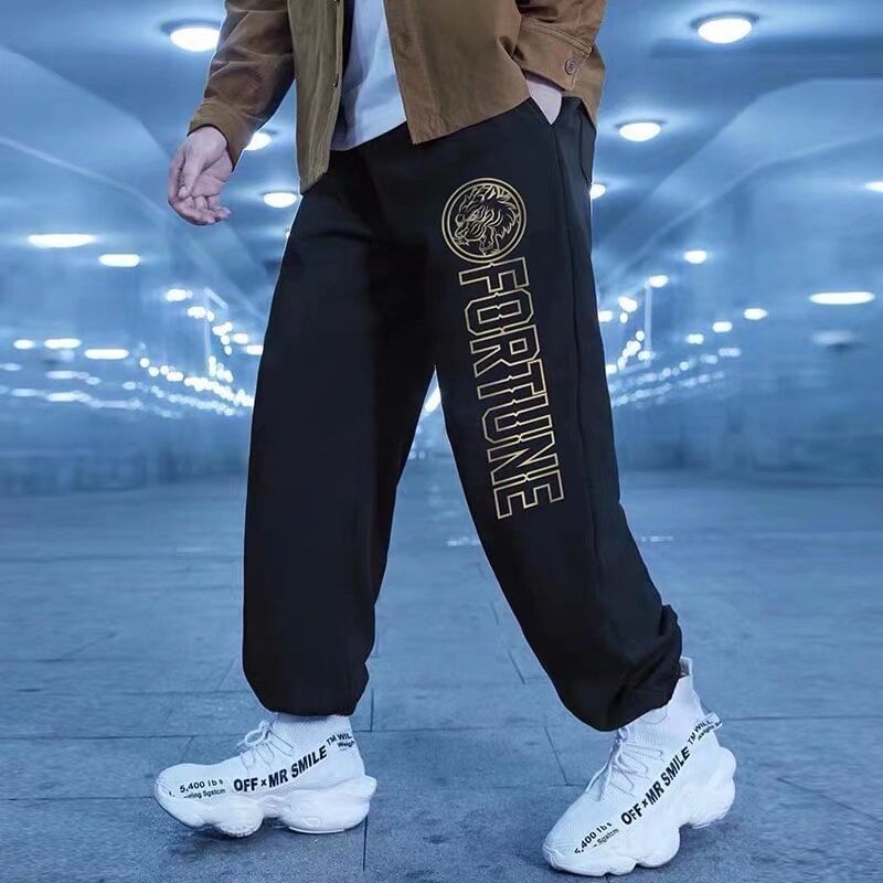 Cowpow - Joggingbroek met trekkoord en tekstprint en rechte pijpen