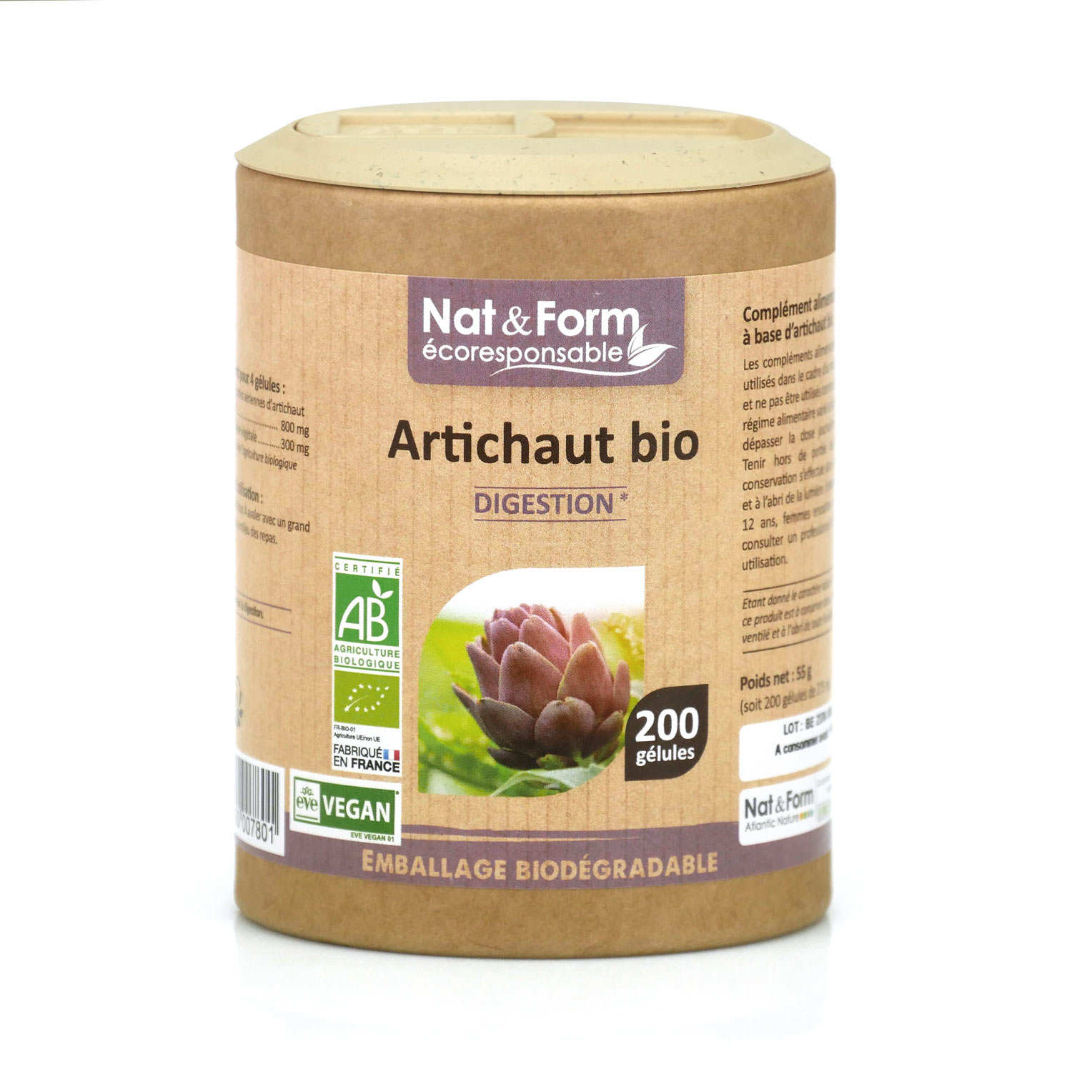 Artichaut bio - 200 gélules de 275mg