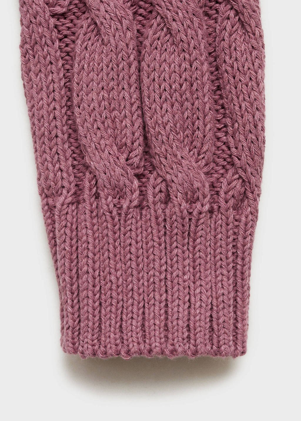 Mango Kids gebreide trui roze met kabels
