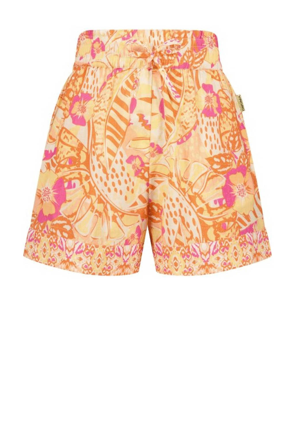 Vingino casual short Rondha met all over print oranje/roze
