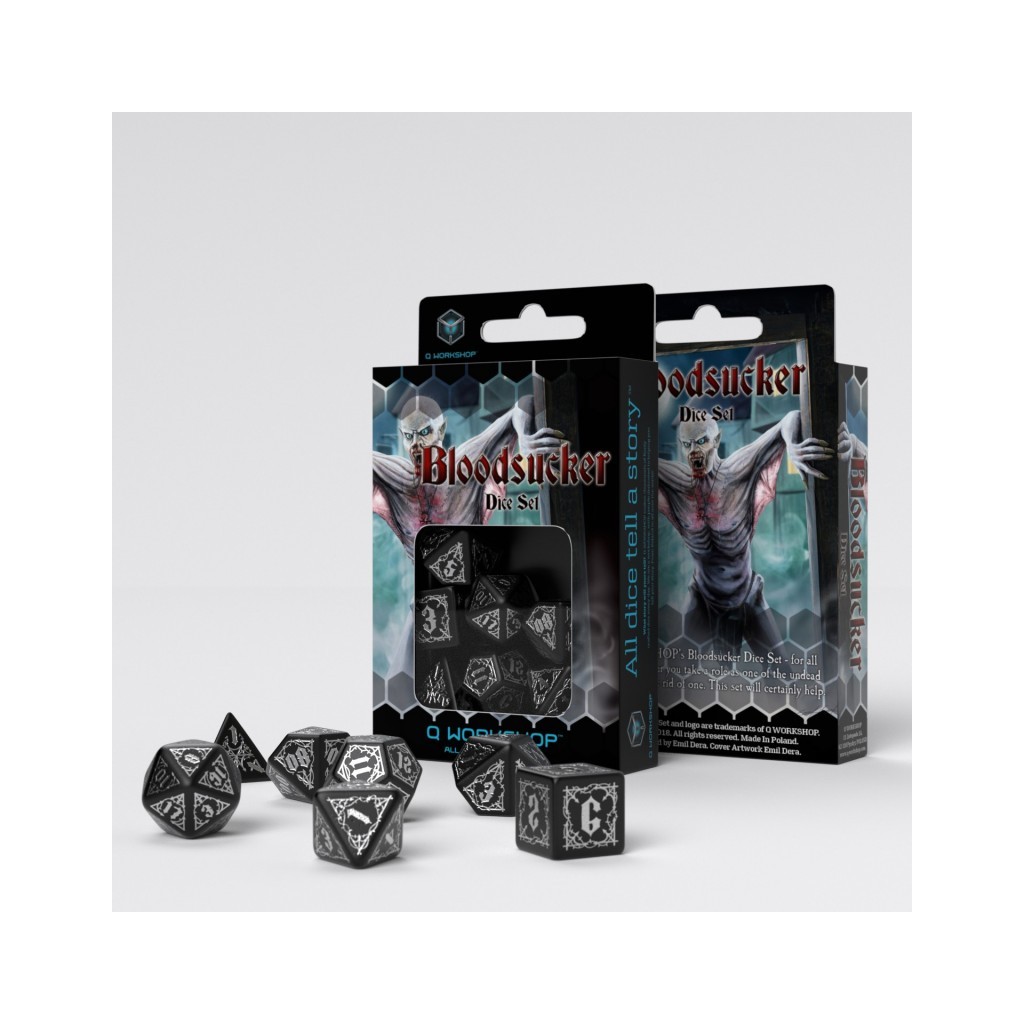 Bloodsucker black & Silver Dice Set