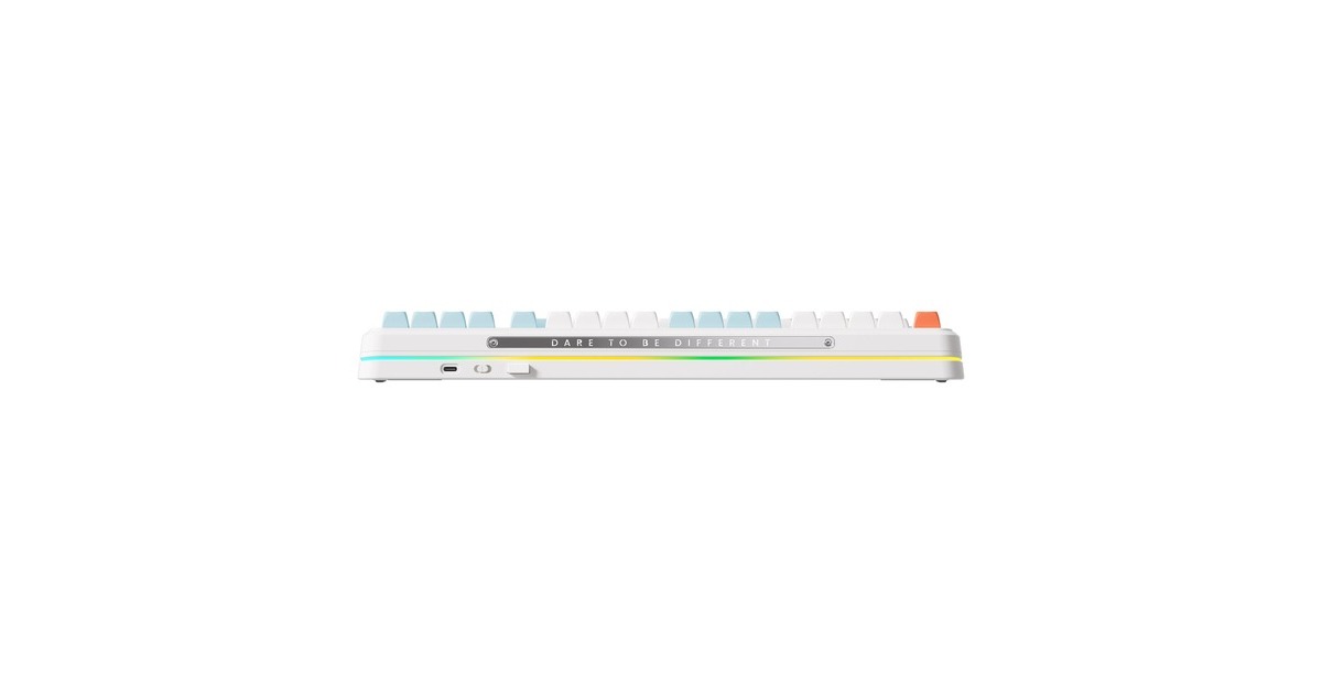 MCHOSEK99 Horizon Orange Hyacinth Wireless Gasket Mount Mechanical, toetsenbord  (Wit/oranje, US lay-out, KTT Hyacinth, 98%, RGB, Hot swap, Double-Shot PBT, draadloos / Bluetooth / USB-C)