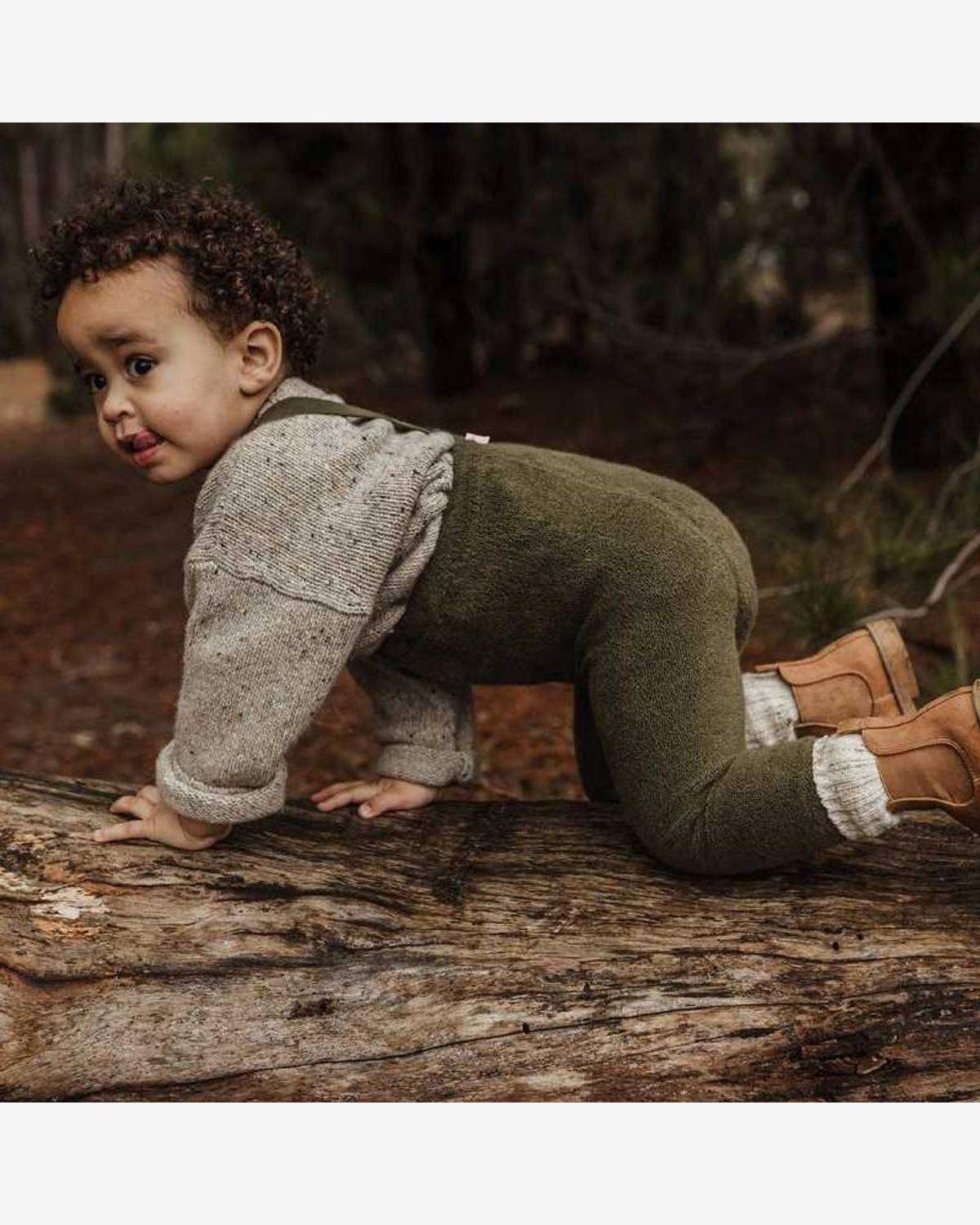 Strømpebukse Teddy u/ føtter m/ seler – Warmy Footless Tights