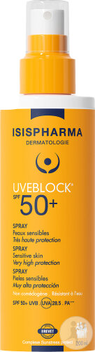 Isispharma Uveblock IP50+ Spray Solaire Peaux Sensibles 200ml