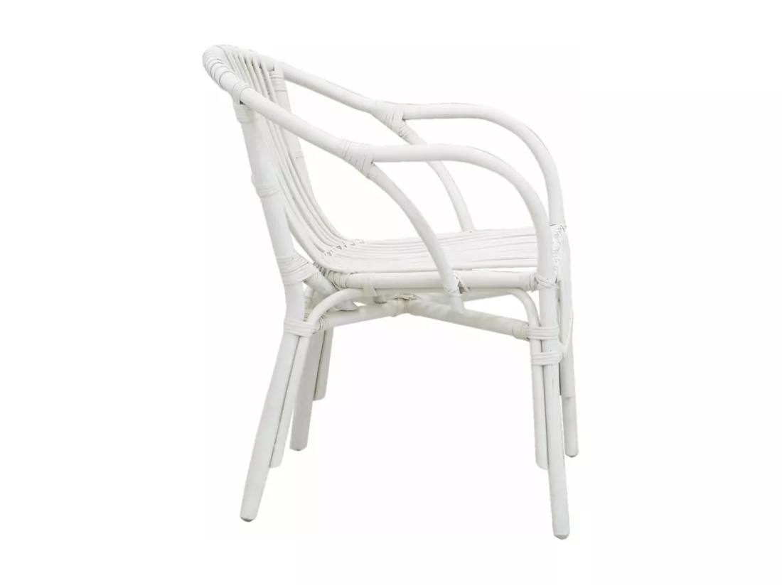 Fauteuil en rotin laqué blanc