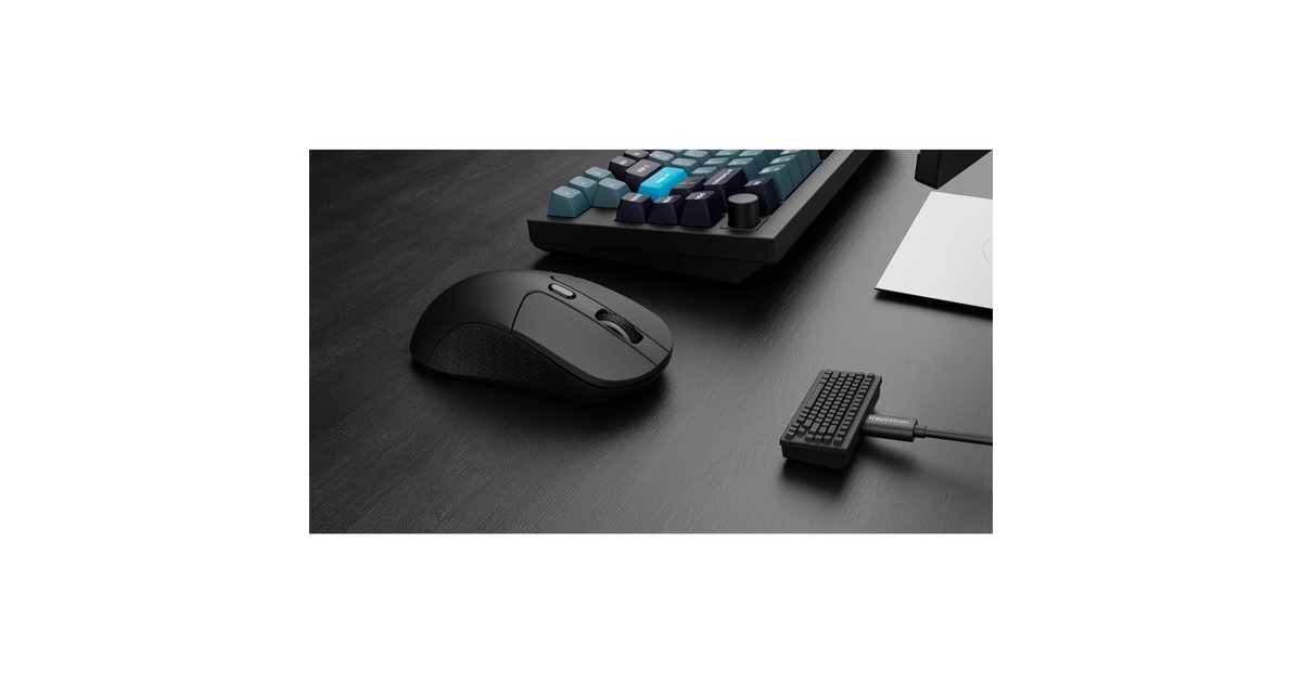 KeychronM3-A4 Wireless Mouse 4K-Version  (Zwart, 100 - 26.000 DPI, Bluetooth 5.1 | 2.4 Ghz | USB type-C kabel)