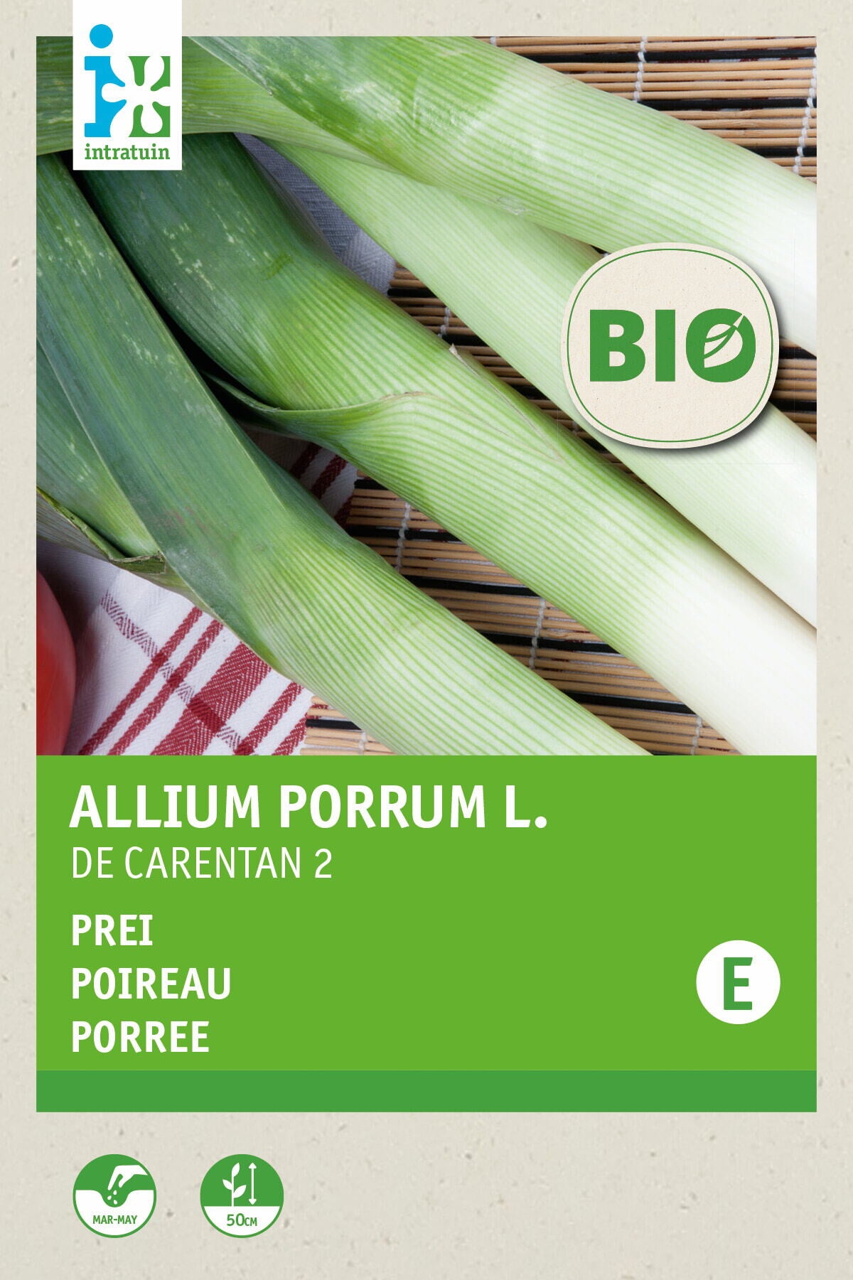 Biologische Intratuin groentezaad prei (Allium porrum 'Carentan 2')