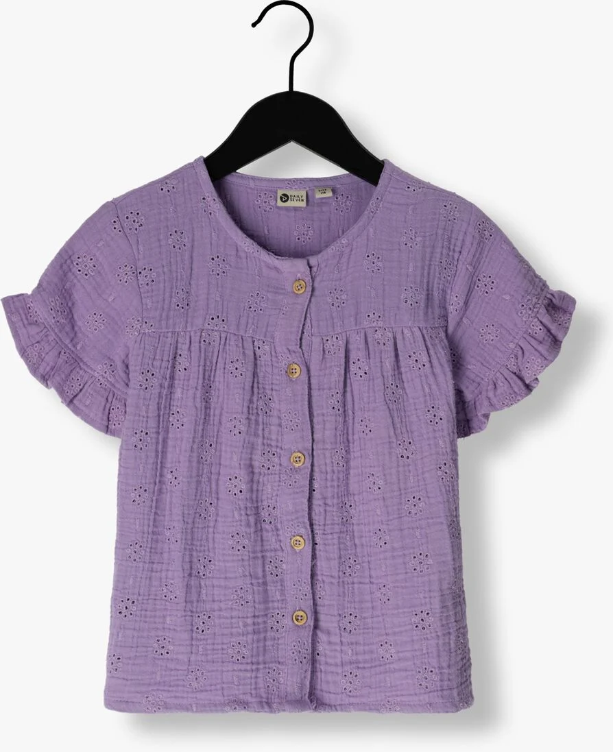 DAILY7 paarse daily7 blouse shortsleeve muslin broderie