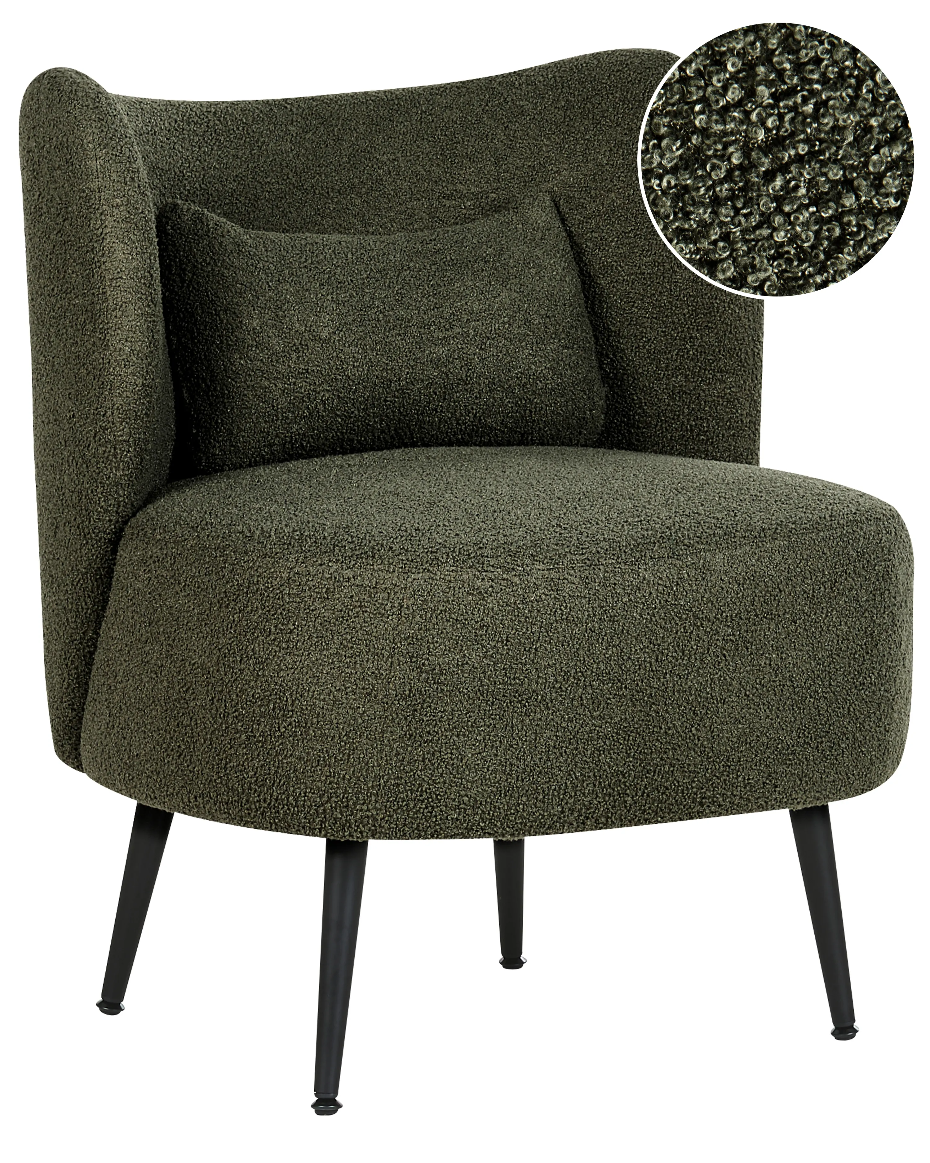 Fauteuil OTSBY Bouclé Donkergroen