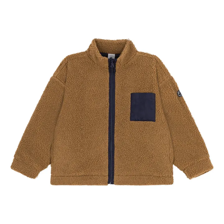 Petit Bateau Veste en Sherpa Recyclée | Chocolat