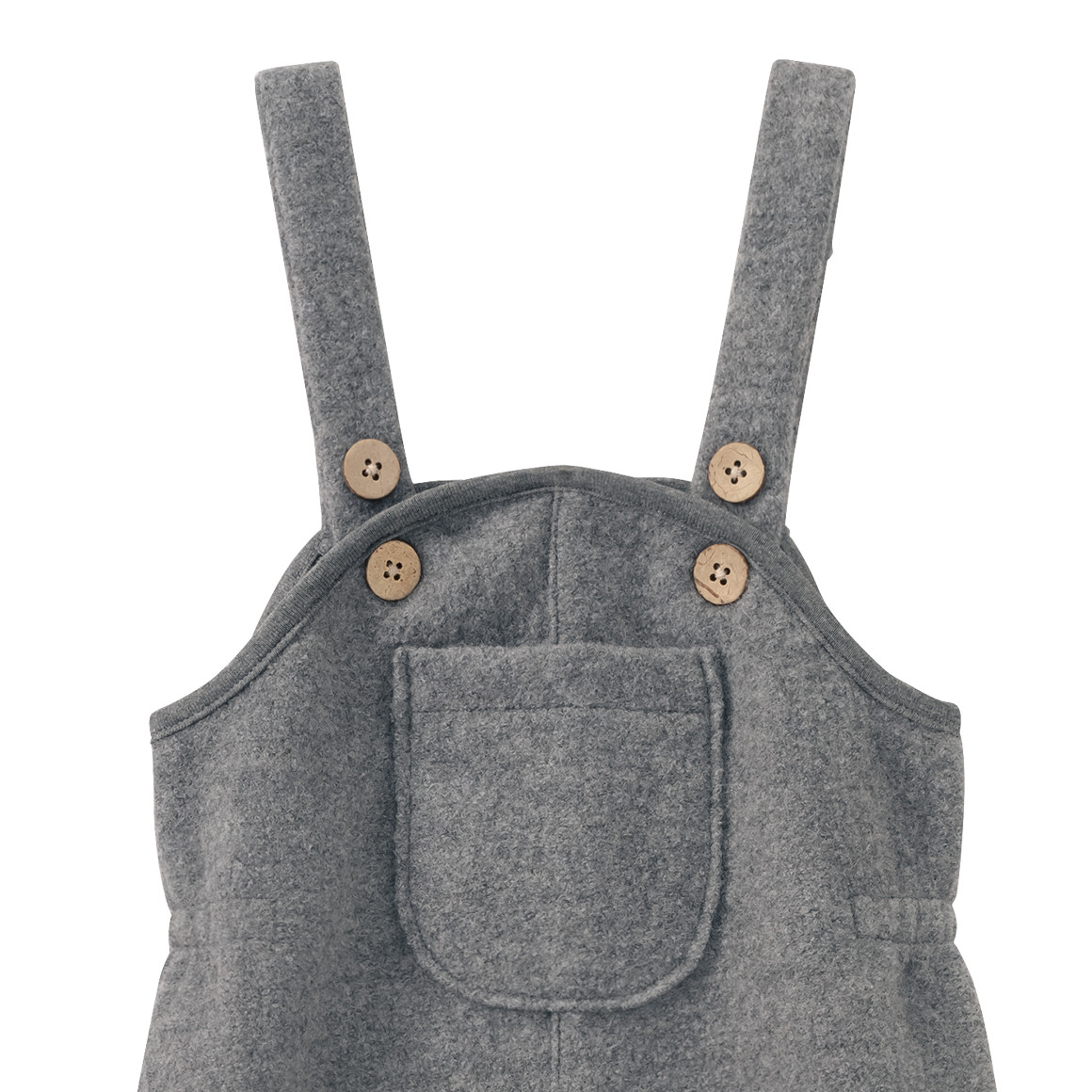 Topomini Pure Collection Baby Wollwalk-Latzhose mit Umschlagbündchen grau