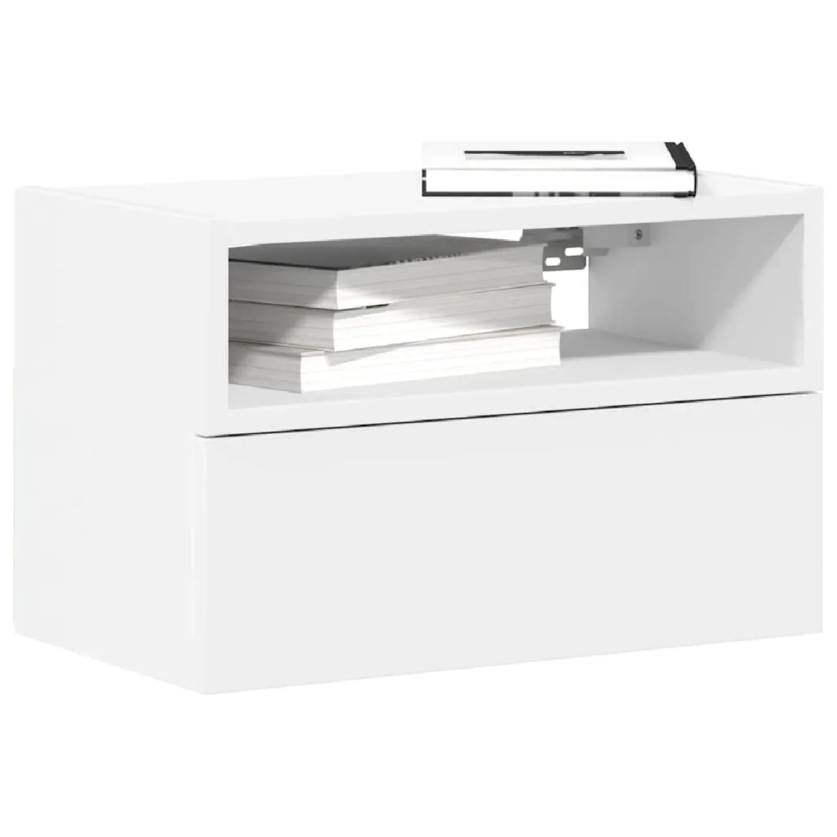 vidaXL Table de chevet murale - Blanc