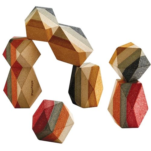 Plan toys geometrische stapelblokken - 6st