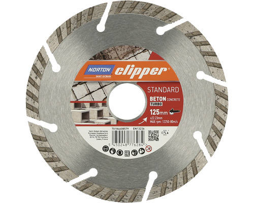Norton Clipper diamantschijf standaard beton turbo Ø 125x22,23 mm