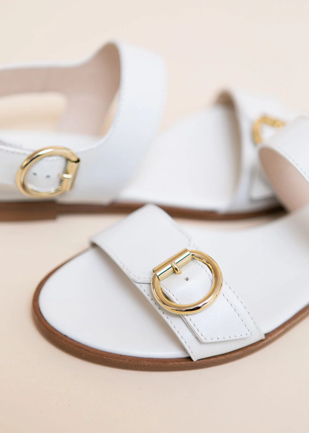 SANDALE LAKANAL CUIR BLANC