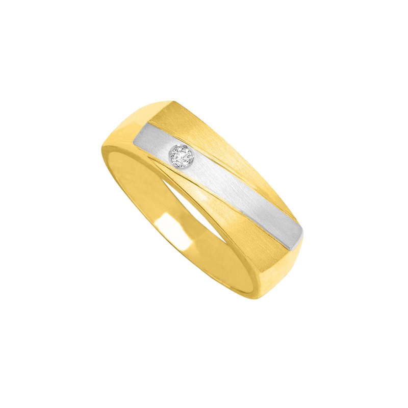 Chevalière homme - Or 18 Carats - Diamant 0,04 Carats