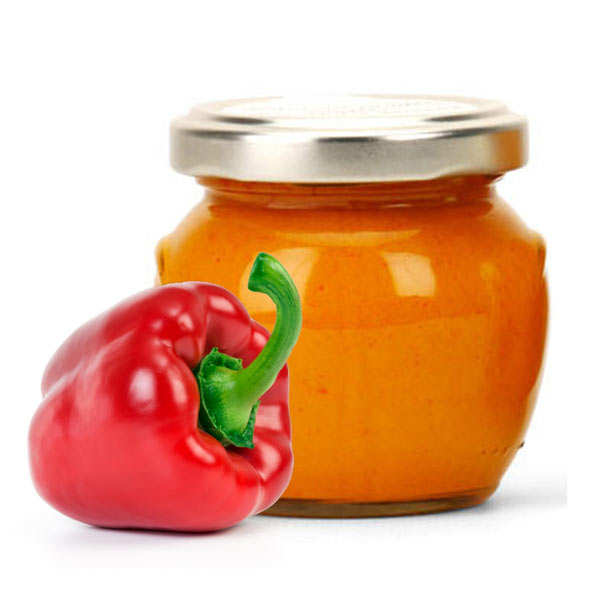 Crème de poivrons rouges confits au paprika et au piment