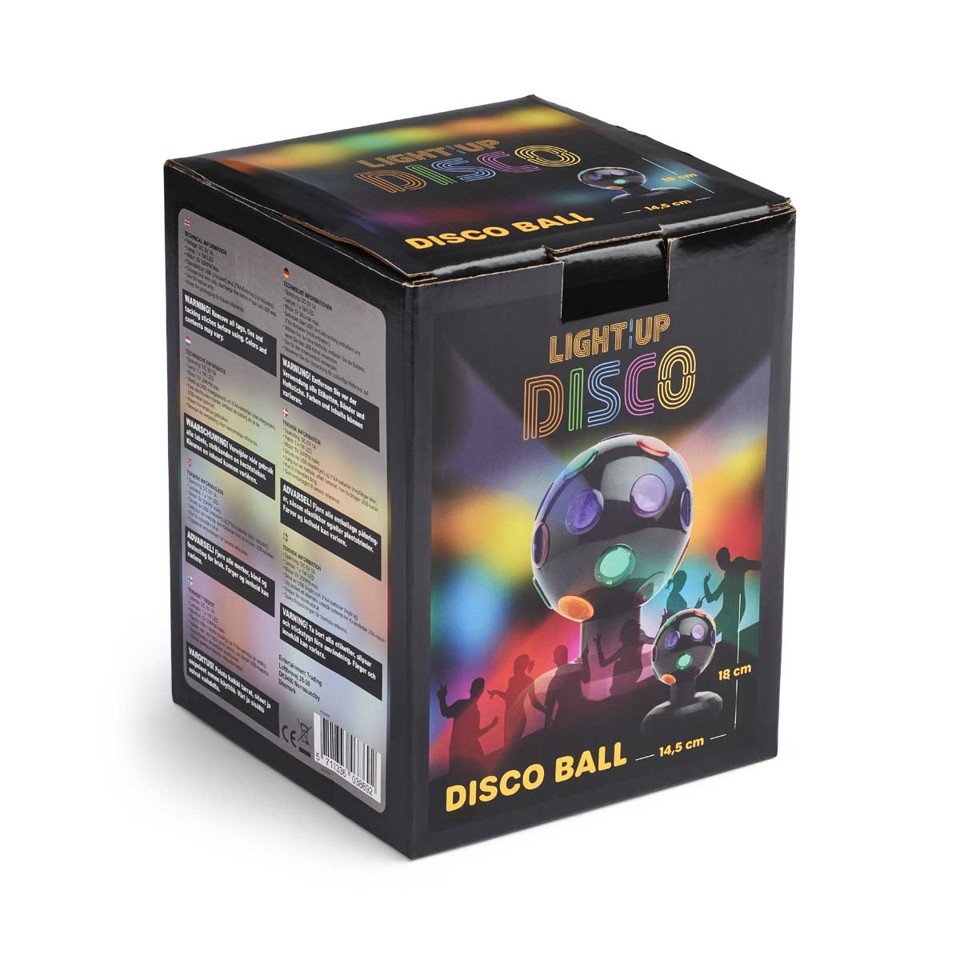 LIGHT - UP - Diskokugle Sort 13cm