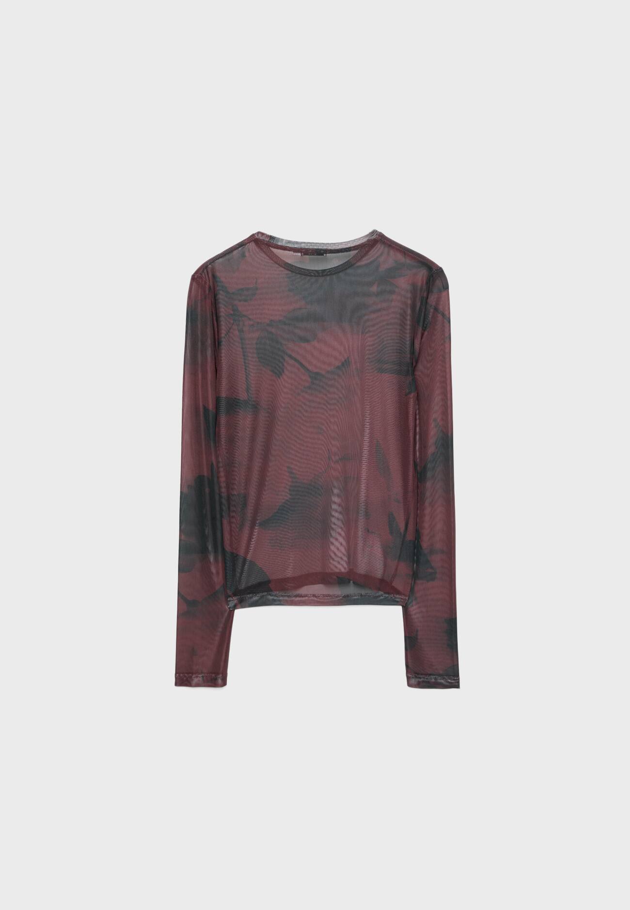 Camiseta de tule estampada