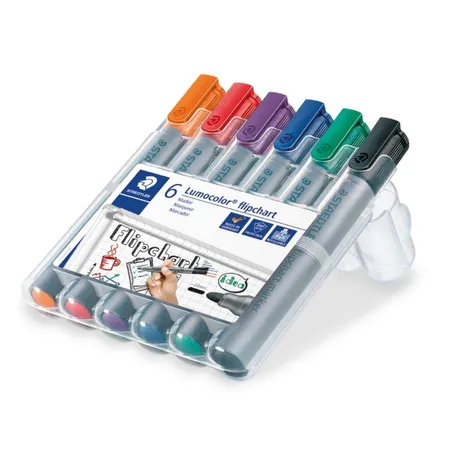 STAEDTLER® 356 WP6 Lumocolor flipchart marker Rundspitze, 6 Stück
