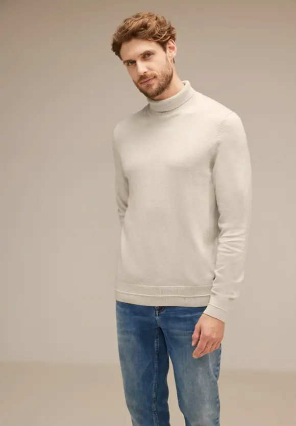 Pullover mit Rollkragen - wool white