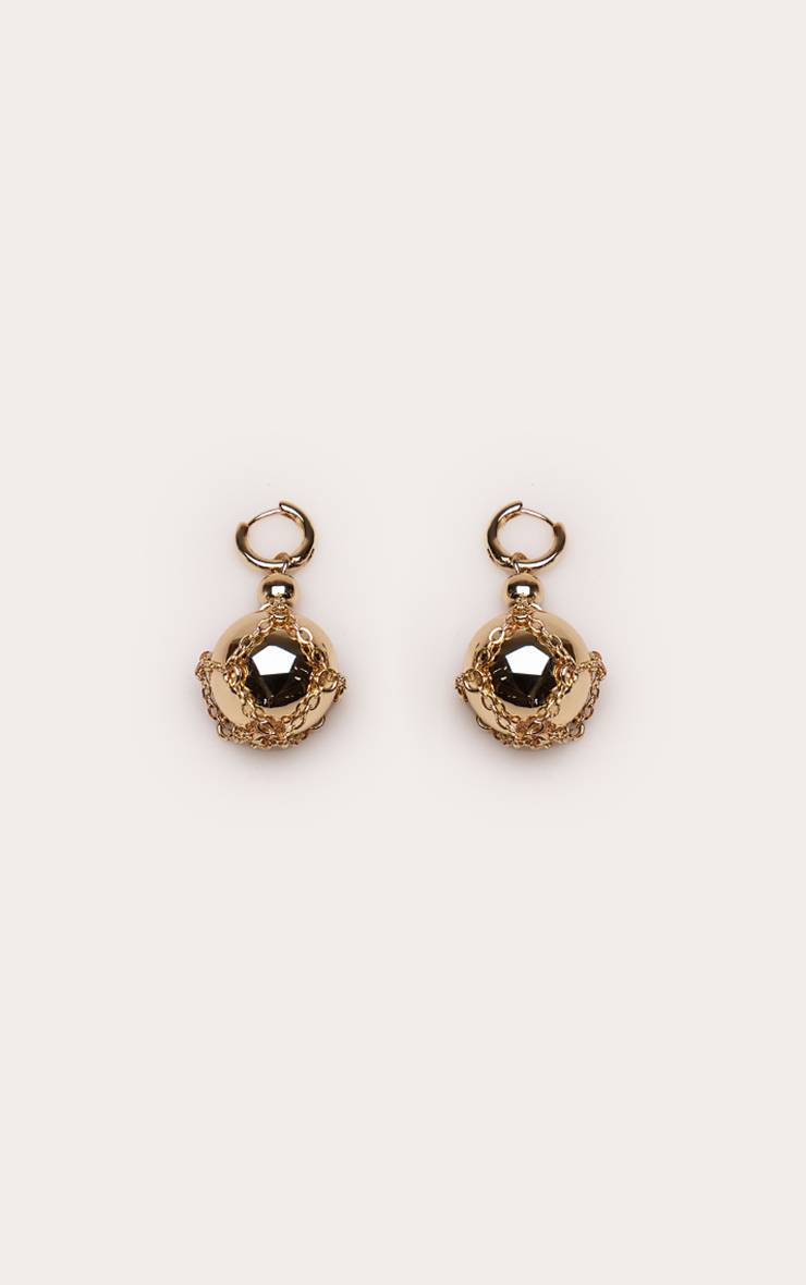 Doré Boucles D'oreilles Pendantes À Résille De Chaînettes