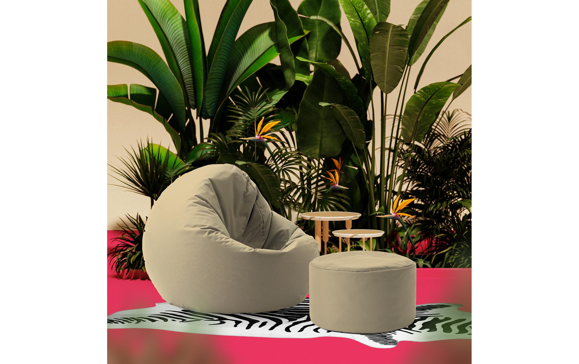 Sitzsack 45 x 25 cm, BeigeHocker Pouf