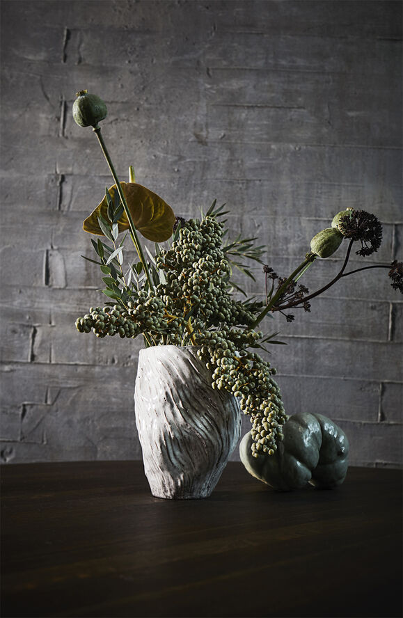 Muubs Mud Vase - Østers Beige & hvid