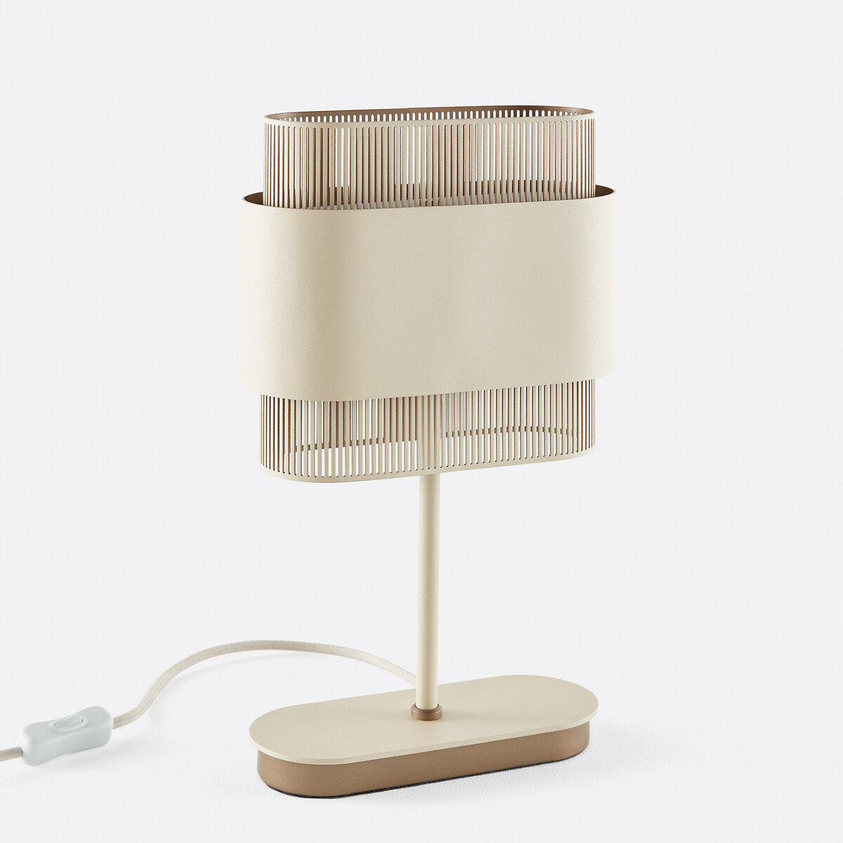 LA REDOUTE INTERIEURS<br>Candeeiro de mesa duplo de metal, Leila