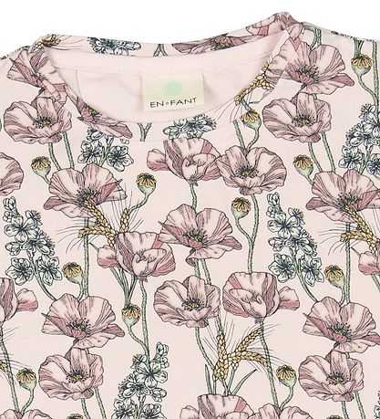 En Fant T-Shirt - Rosa m. Blumen