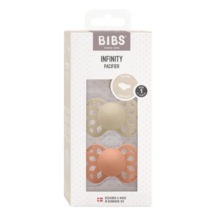 Bibs Tétines à embout anatomique Infinity - Set de 2 | Rose pêche