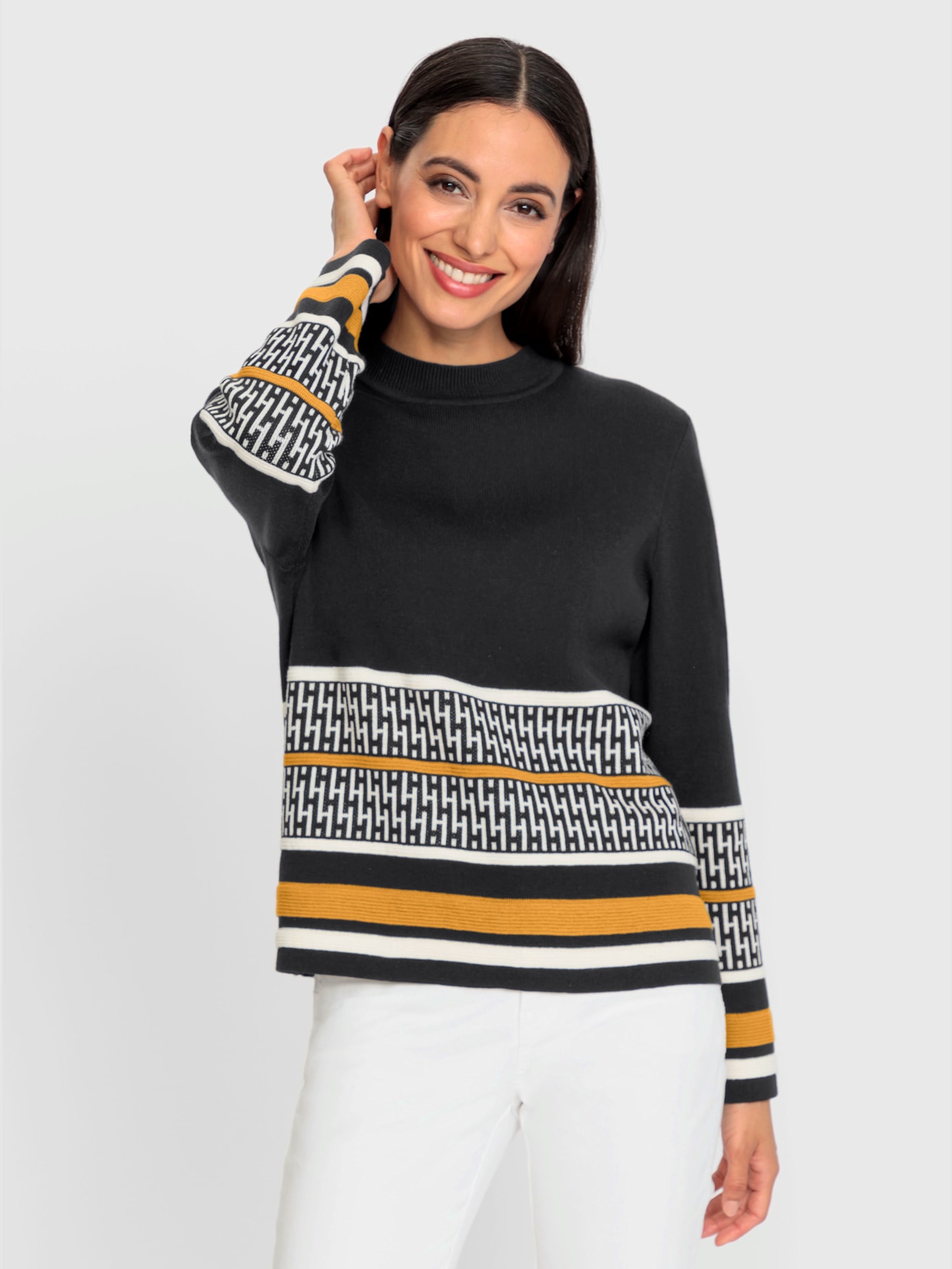 Pull jacquard tricot jacquard élégant