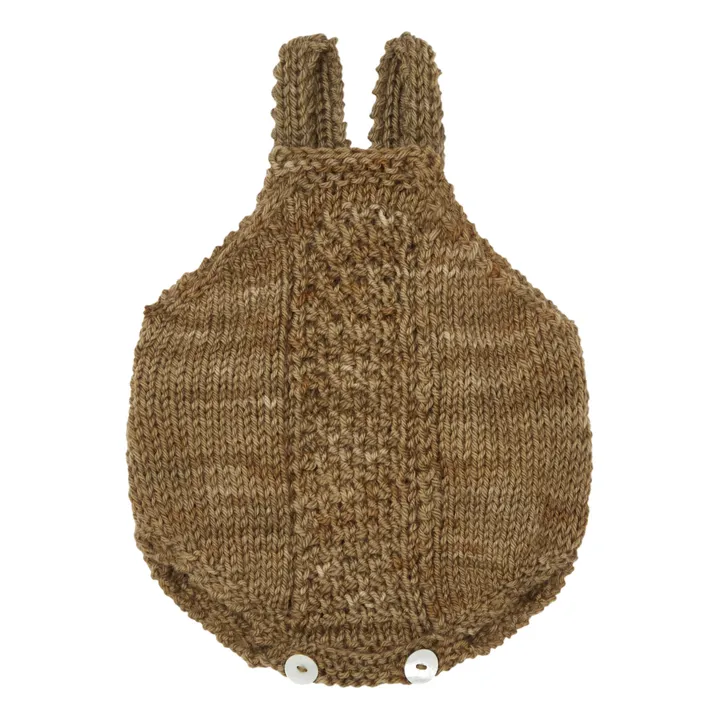 Silmu Knitting Barboteuse à Bretelles Mérinos Verso | Marron
