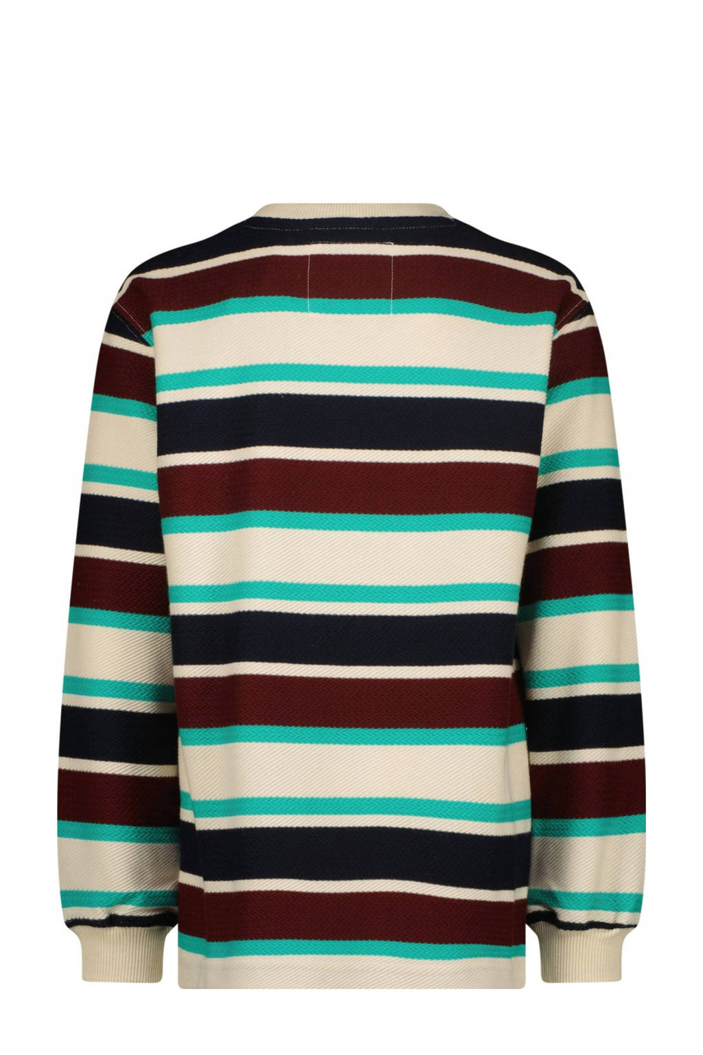 Vingino gestreepte longsleeve Jurgino offwhite/donkerblauw/rood