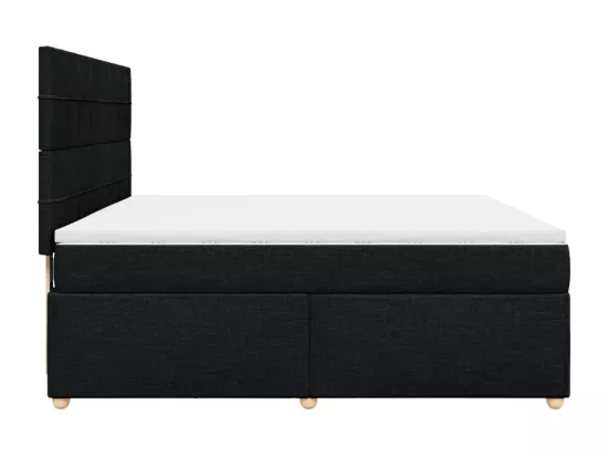 Sommier à lattes de lit avec matelas Noir 180x200 cm Tissu