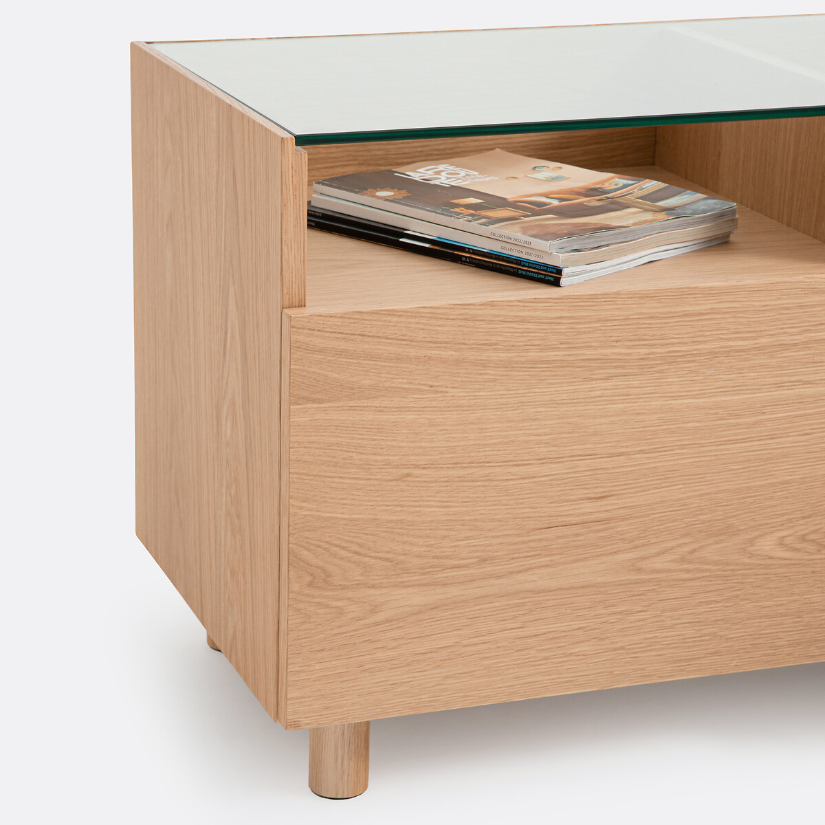 LA REDOUTE INTERIORS<br>Móveis para TV em carvalho folheado e vidro Walor