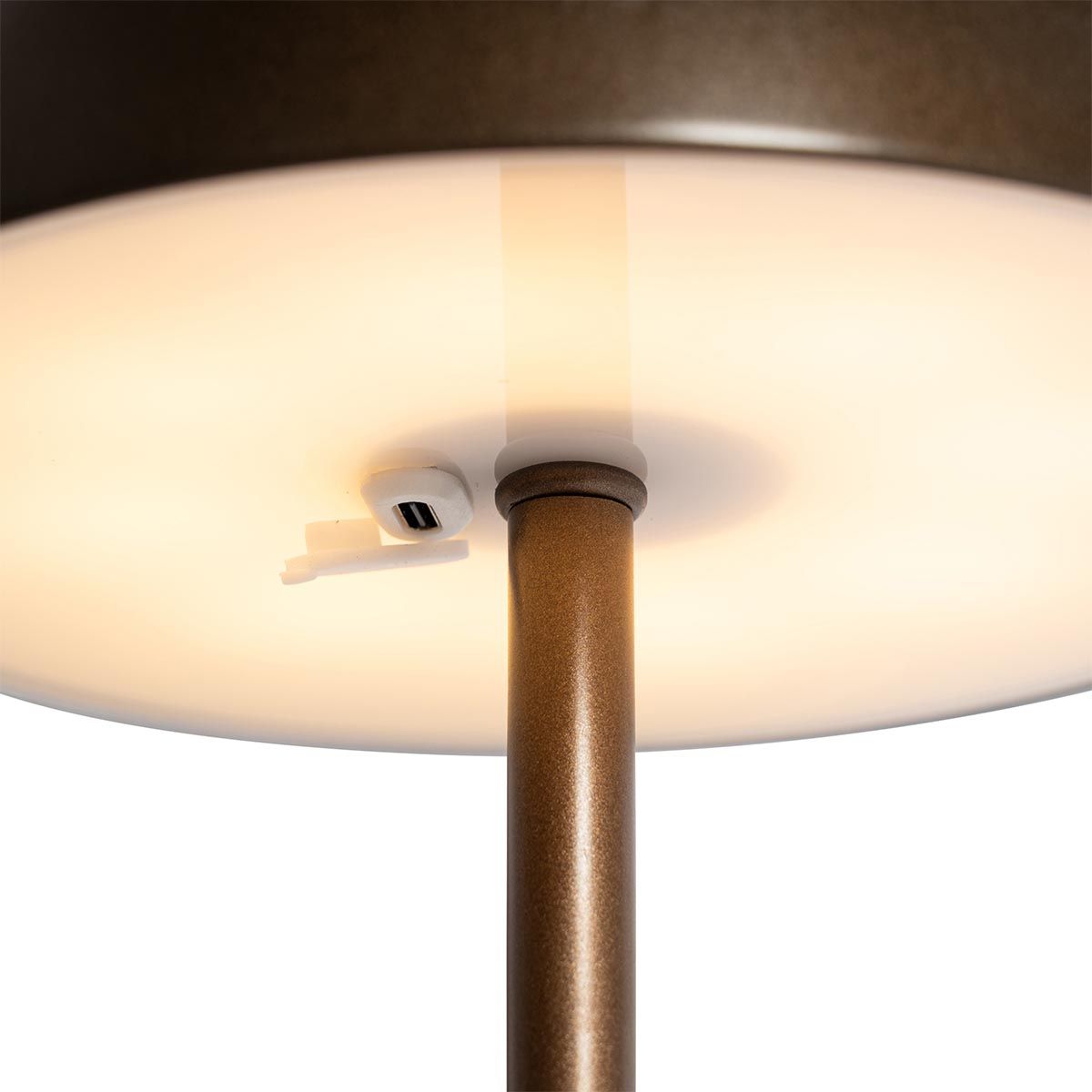Set van 2 buiten tafellampen mushroom donkerbrons oplaadbaar - Keira