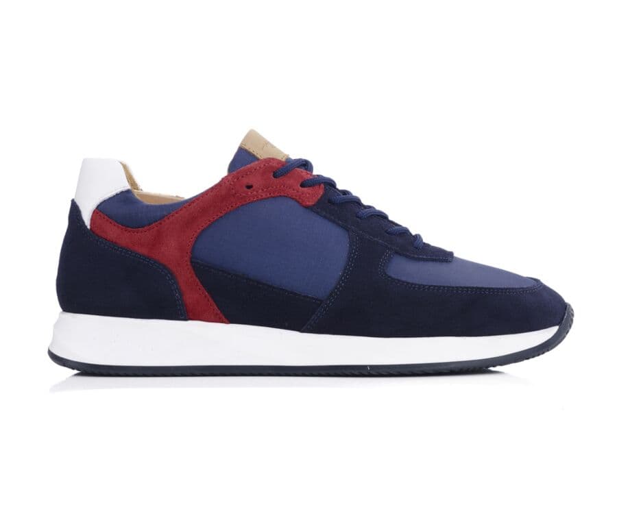 Sneakers velours homme Marine et Rouge - WILLAURA