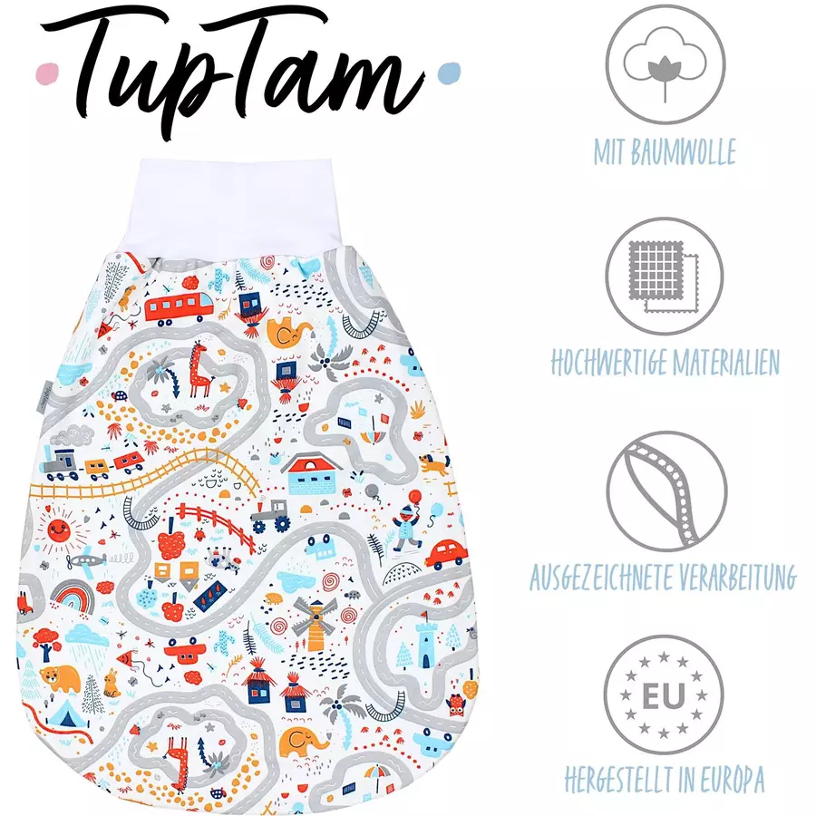 TupTam Baby Strampelsack mit breitem Bund Unwattiert weiß Modell 1
