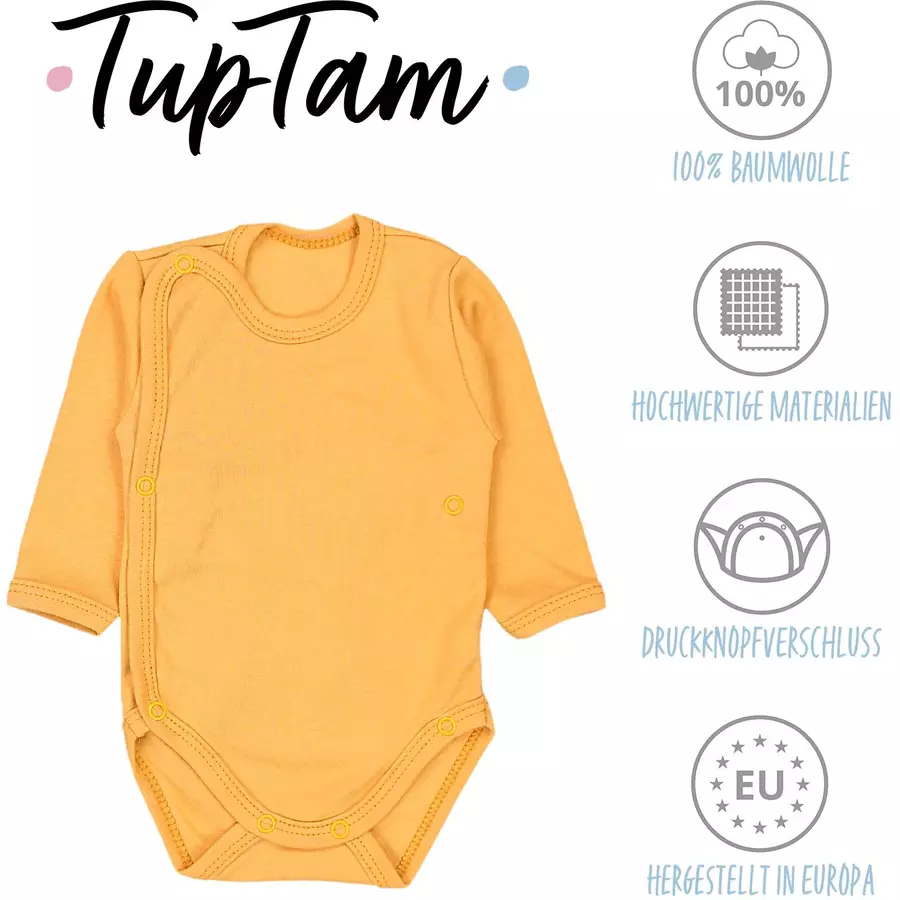 TupTam Baby Langarm Wickelbody im 5er Set gelb