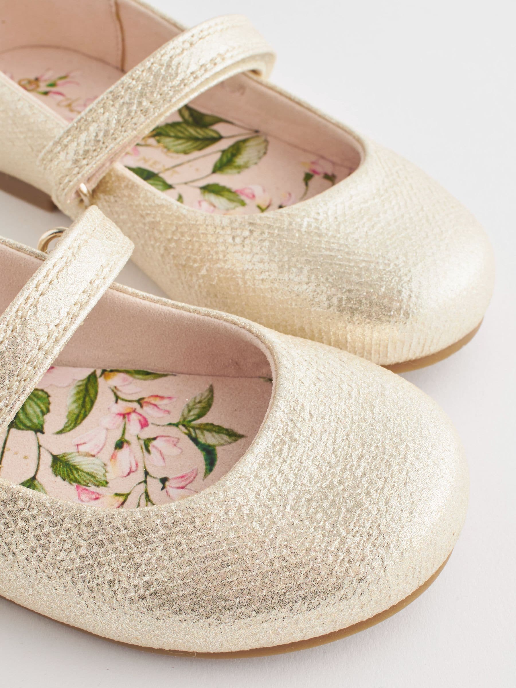 Goud - Mary Jane gelegenheidsschoenen met klittenbandsluiting