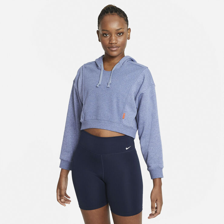 Nike Dri Fit Fleece Cropped Traeningshaettetroje Blå