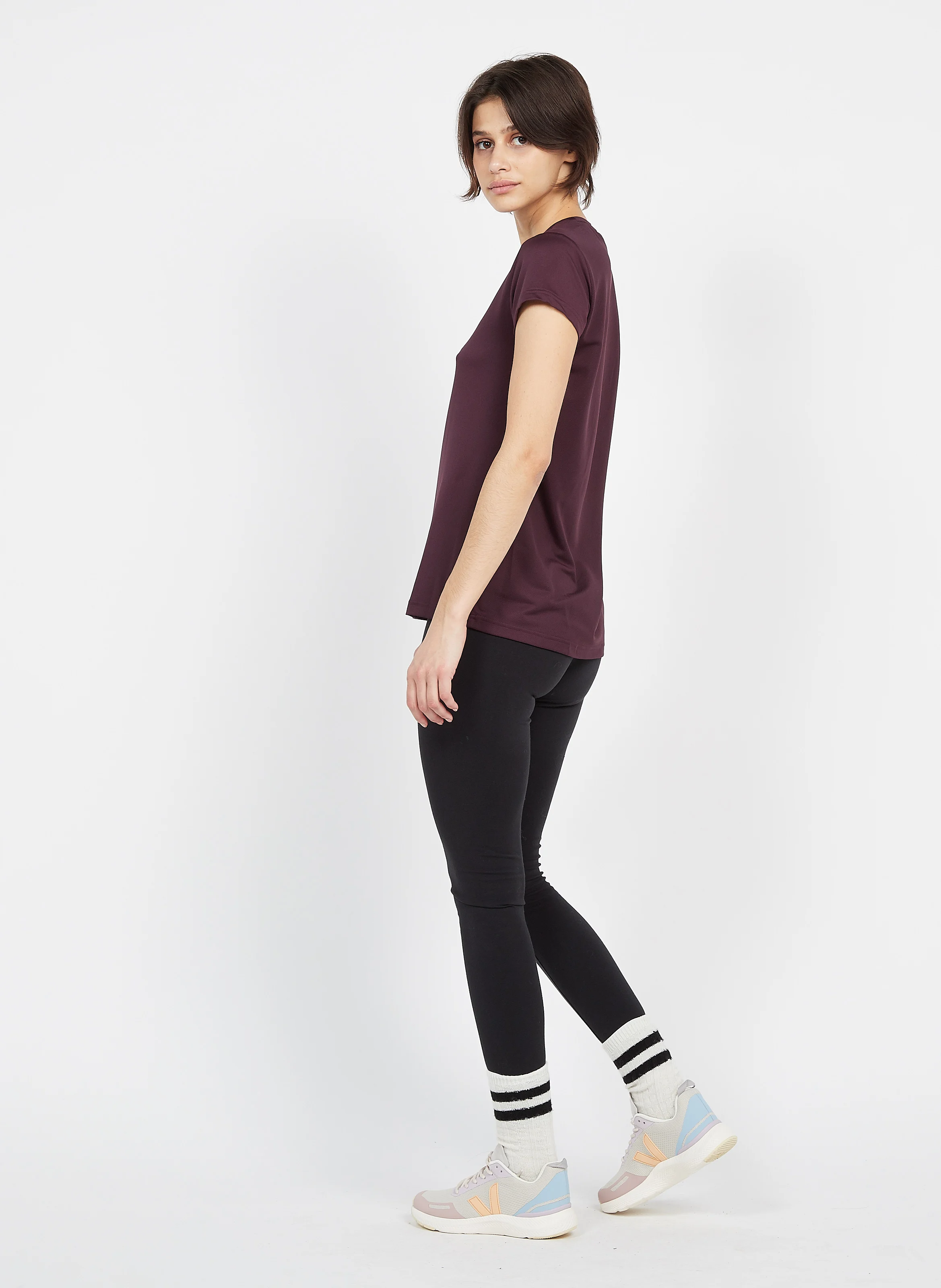 Tee-shirt col rond logo sérigraphié | Marron
