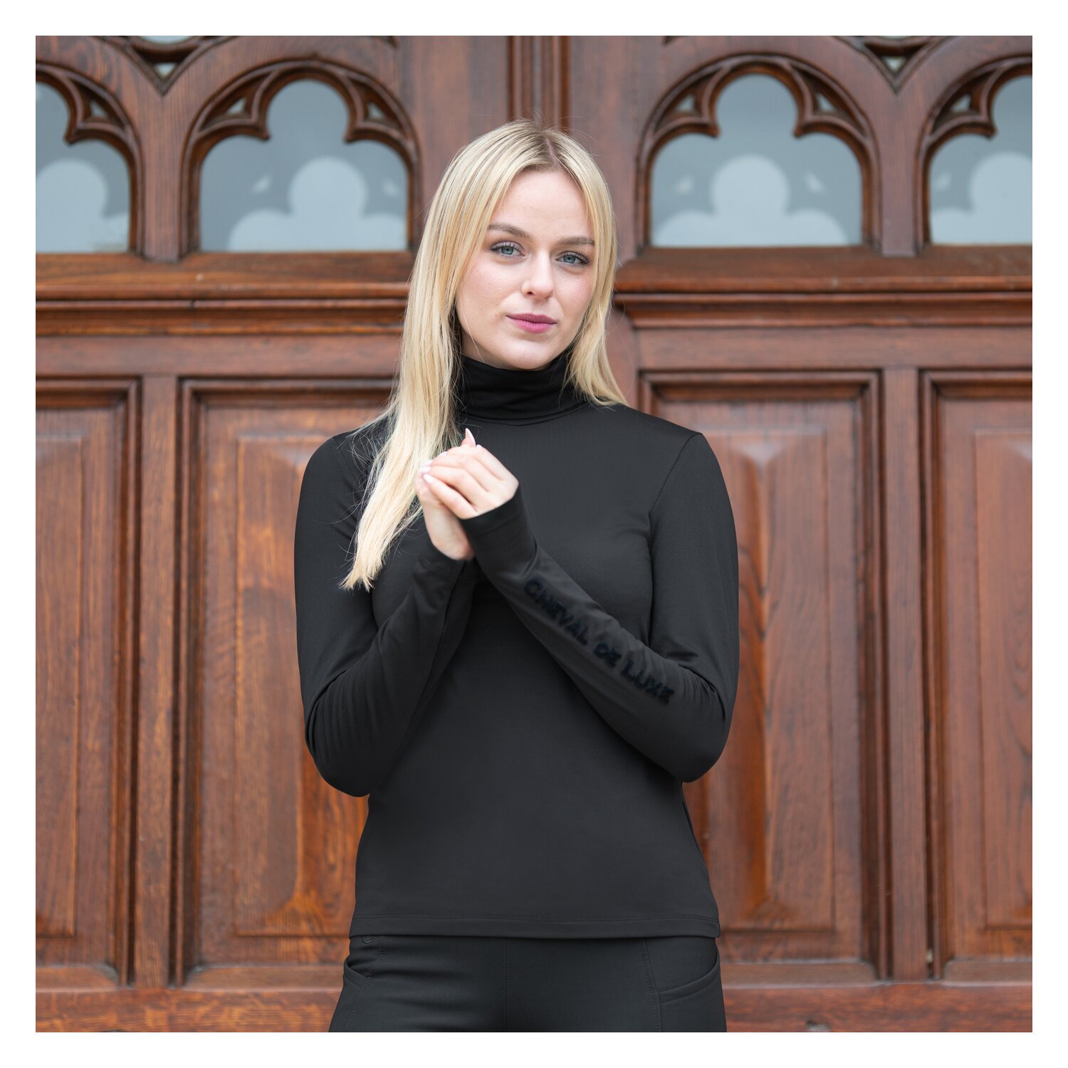 Cheval de Luxe Funktions-Rollkragenshirt  - black