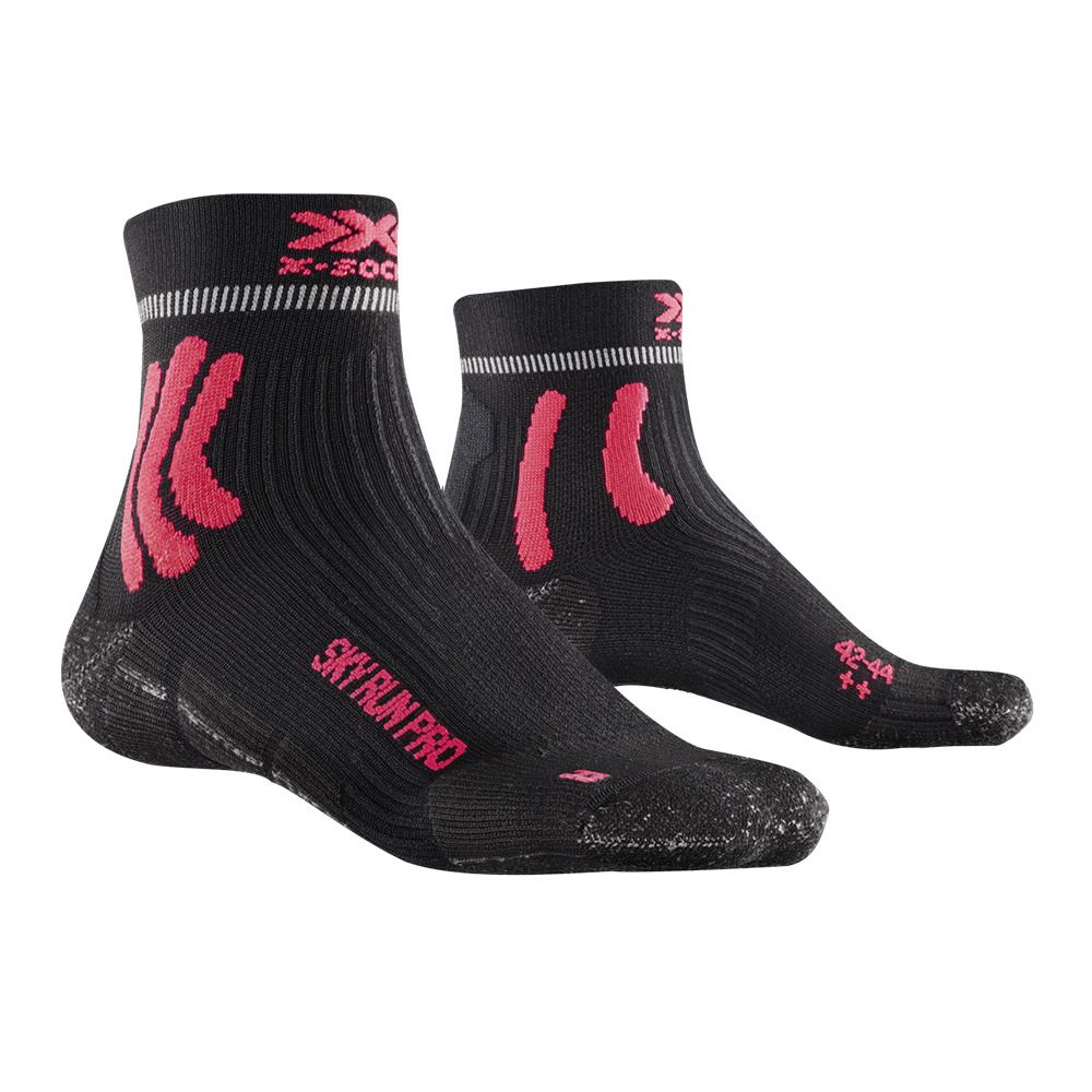 X-Socks SKY RUN PRO 4.0 - Chaussettes anthracite/dragonfly red